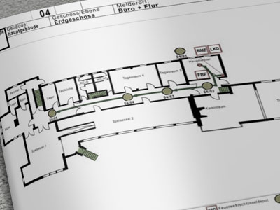 Linienlaufkarten für Brandmeldeanlagen